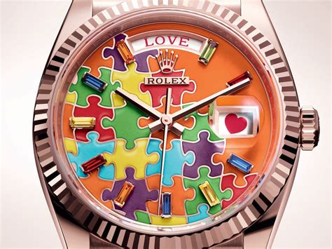 rolex with puzzle pieces|rolex day date watch.